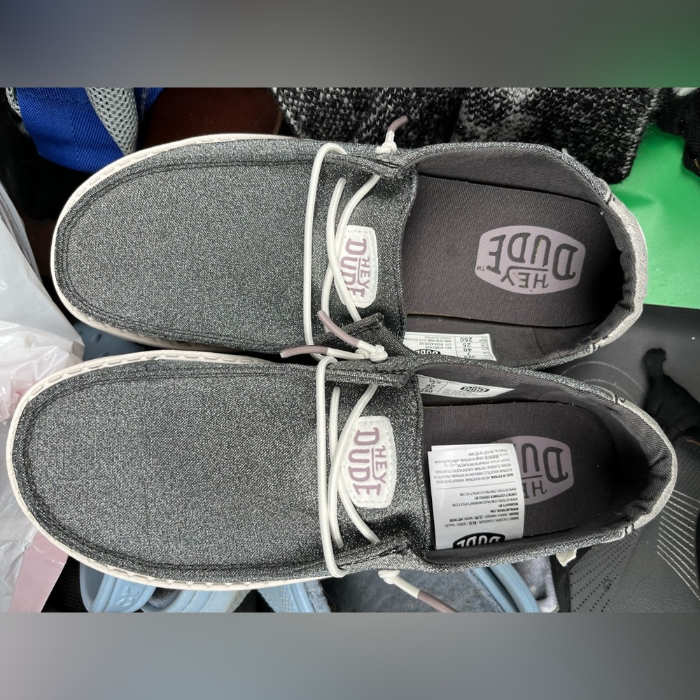 Hey Dude Gray Flats with Casual Slip-On Style